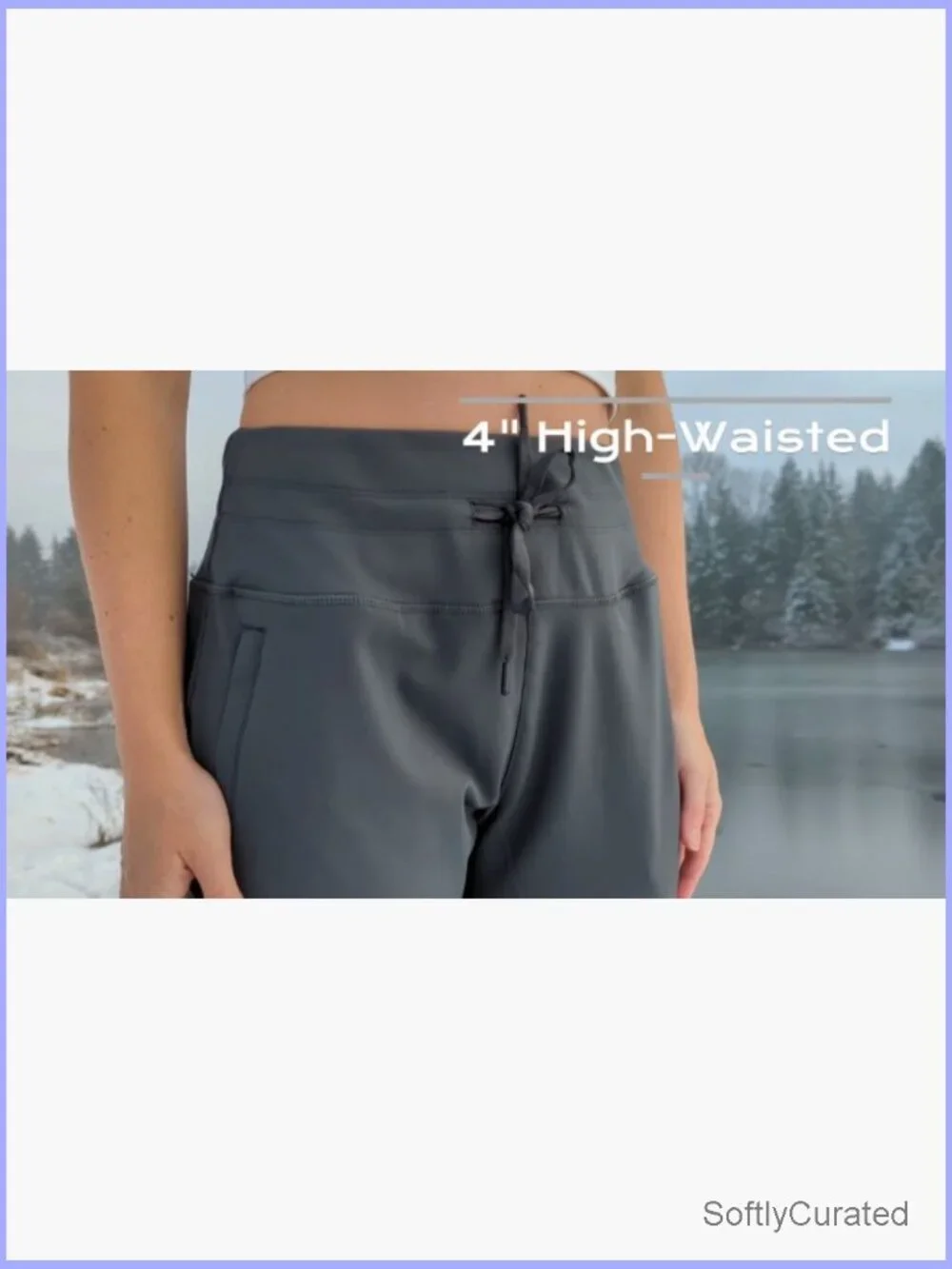 Fleece Lined Joggers High Waisted Water Resistant Thermal Winter Sweatpants